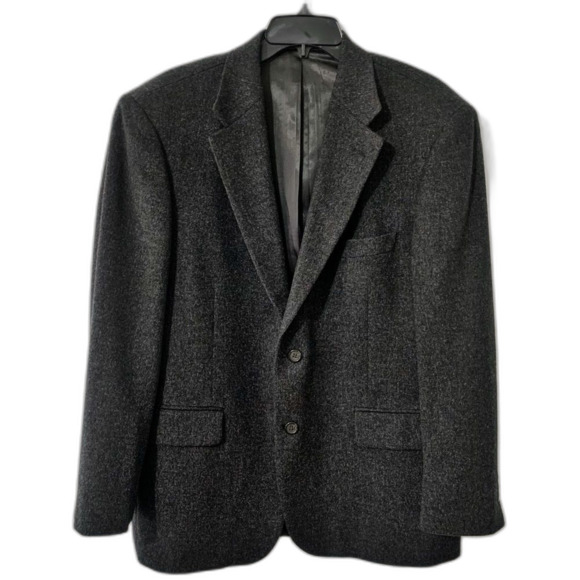 Stafford 42S 100% Camel Hair Career Suit Sport Jacket Blazer Charcoal 2 Button - Picture 1 of 7